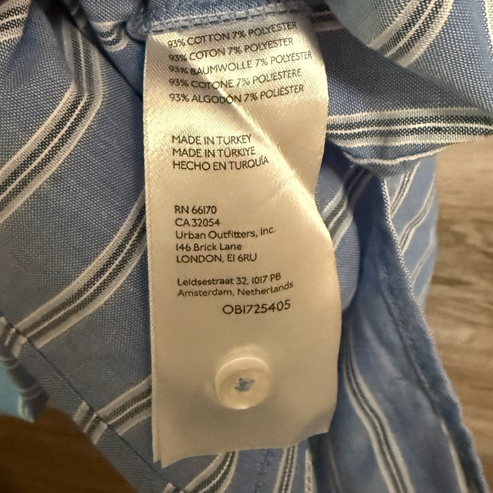 Pilcro Anthropologie blue white striped button down - Picture 7 of 8